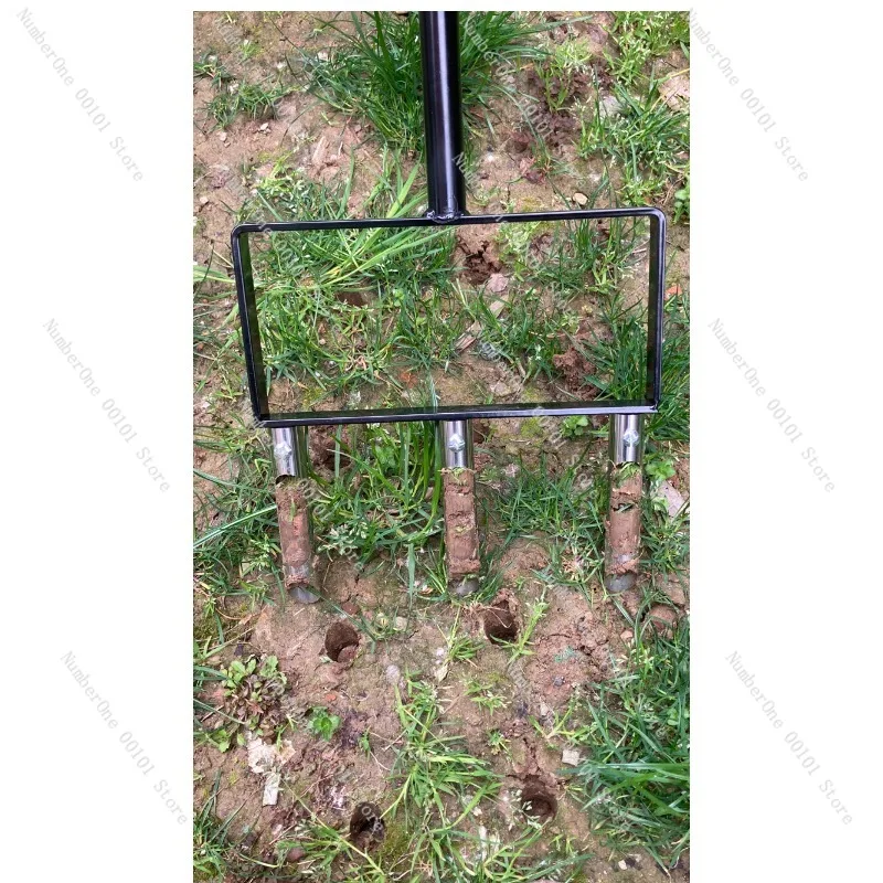 Lawn Spike Aerator Hollow Fork Soil Loosening Punch Tool For Garden Lawn Ventilation Drainage