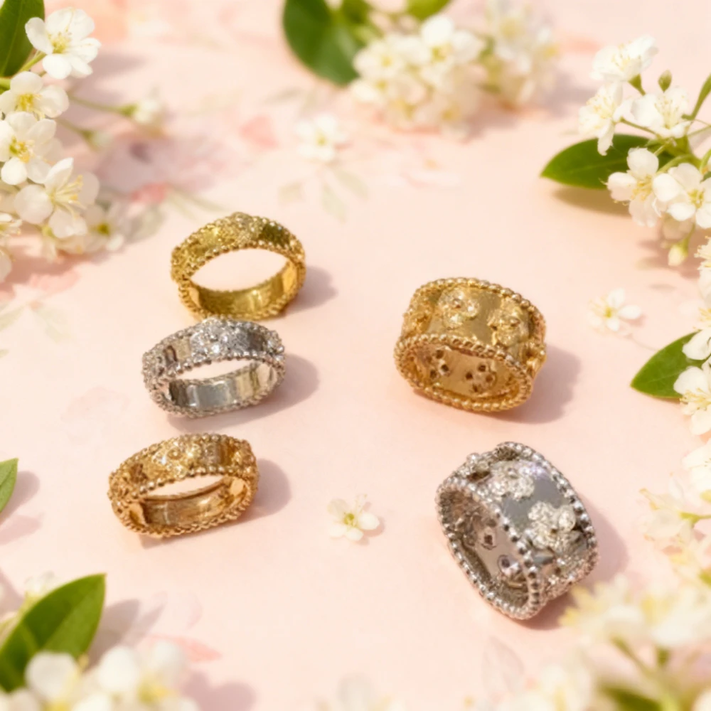 

New Hot Fashion Jewelry Zircon Kaleidoscope Lucky Ring for Women Classic Fashion Brand Luxury Temperament Party Favor