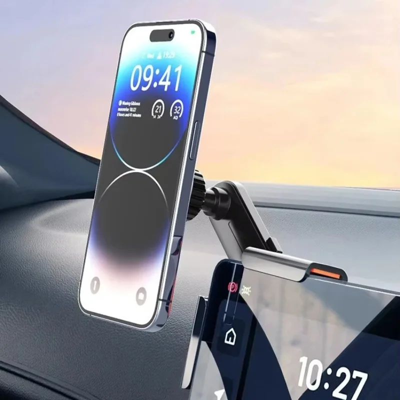 Magnetic 360° Rotatable Car Phone Mount – Central Screen & Corner Compatible, Anti-Shake Secure Grip