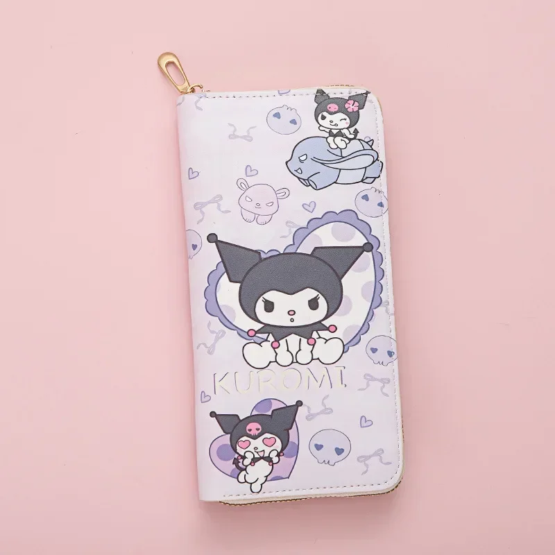 MINISO Kuromi Serie Bedruckte Damen Geldbörse Anime Lange Reißverschluss Geldbörse Große Kapazität Münztüte Cartoon Multi Kartensteckplatz Mädchen Geschenk