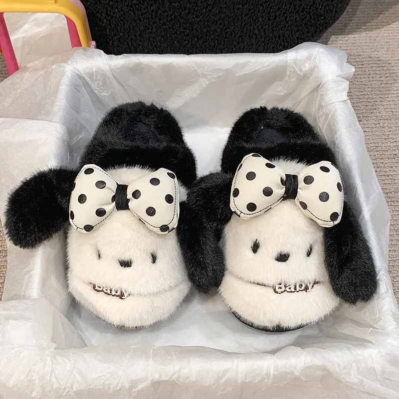 

Cartoon Cotton Slippers Women's Autumn and Winter Plush Warm Soft Bottom Indoor Home Wear Girl Heart Thick Bottom Hair Slippers