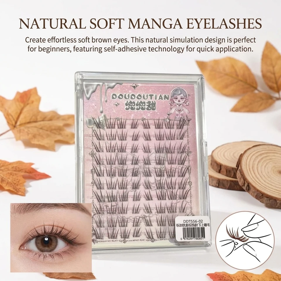 Pestañas Postizas Esponjosas de Look Natural, Cómodas, de Larga Duración, Individuales, Racimos, Extensión 5