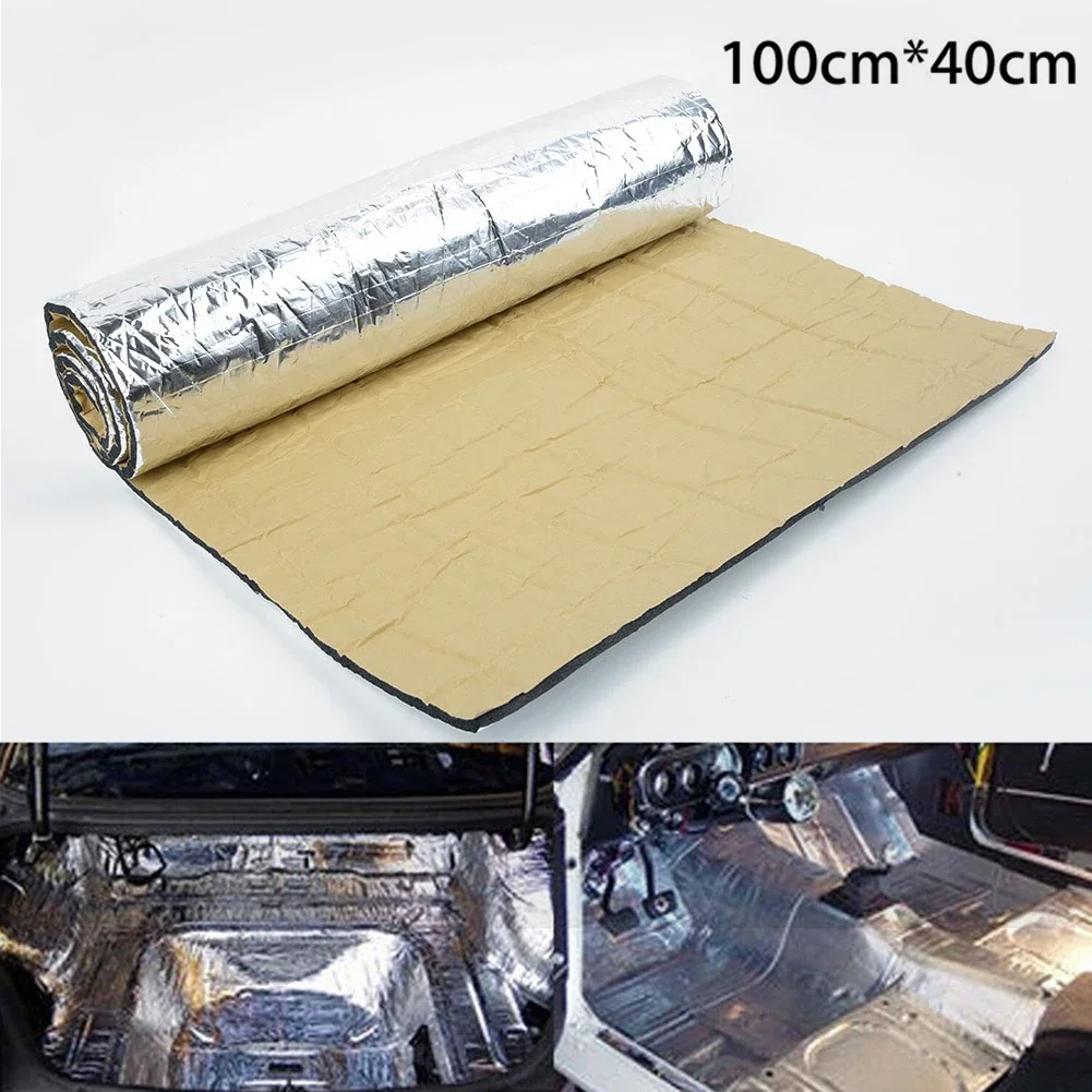 

Car Soundproofing Deadening Mat Heat Sound Insulation Cotton Firewall 100x40cm Aluminum Foil And Rubber Foam Sound Heat Deadener
