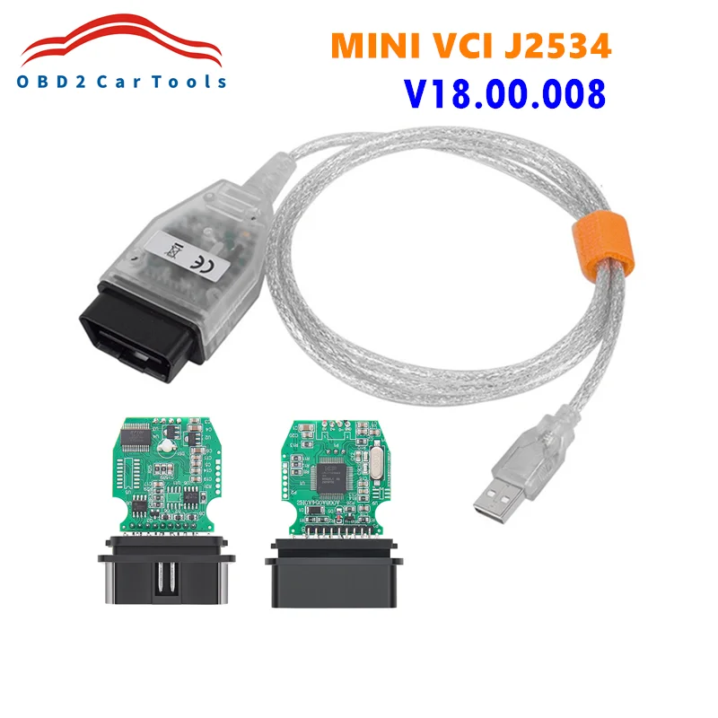 Mini Vci For Toyota J2534 V18.00.008 OBD2 Car Diagnostic Cable FTDI FT232RL RQ TIS Techstream MINI-VCI J2534 For Toyota