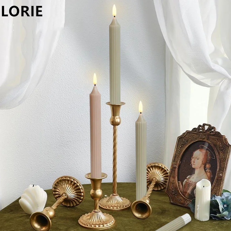 

LORIE Morandi Color Tie Wax Paraffin LED Electronic Candle Light Wedding Decoration Candle Electric Pole Wax Customized 2024