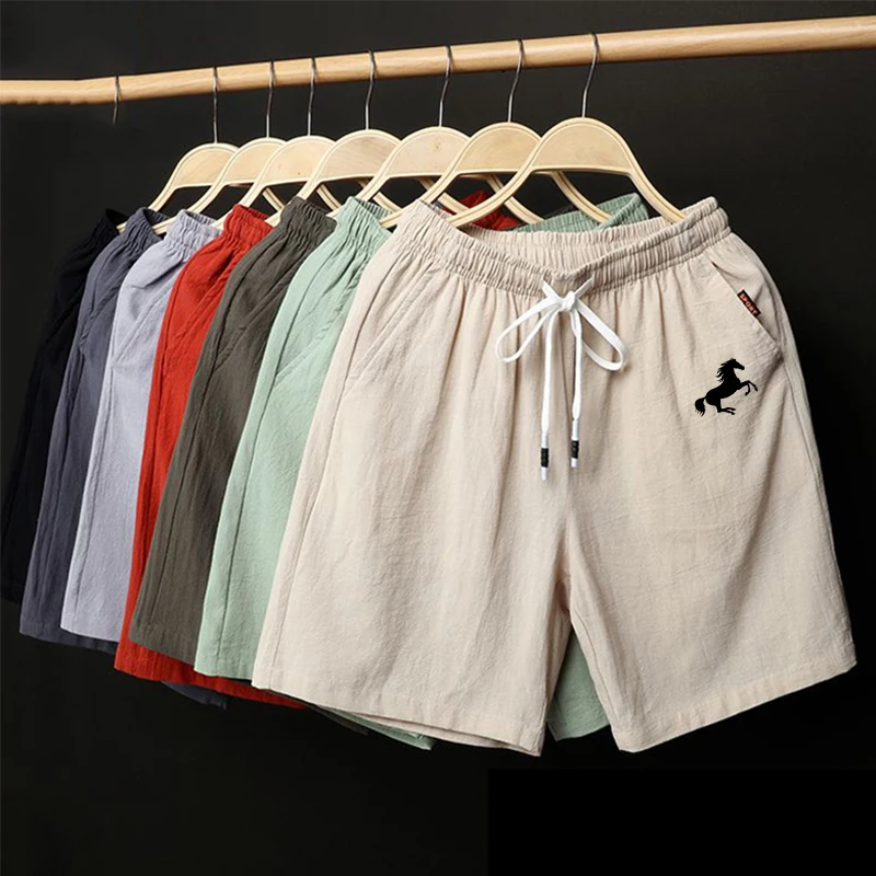 الصيف الرجال القطن والكتان السراويل رقيقة جدا التجفيف السريع تنفس الرياضة عارضة السراويل فضفاضة الكلاسيكية الرباط السراويل الرجال #6