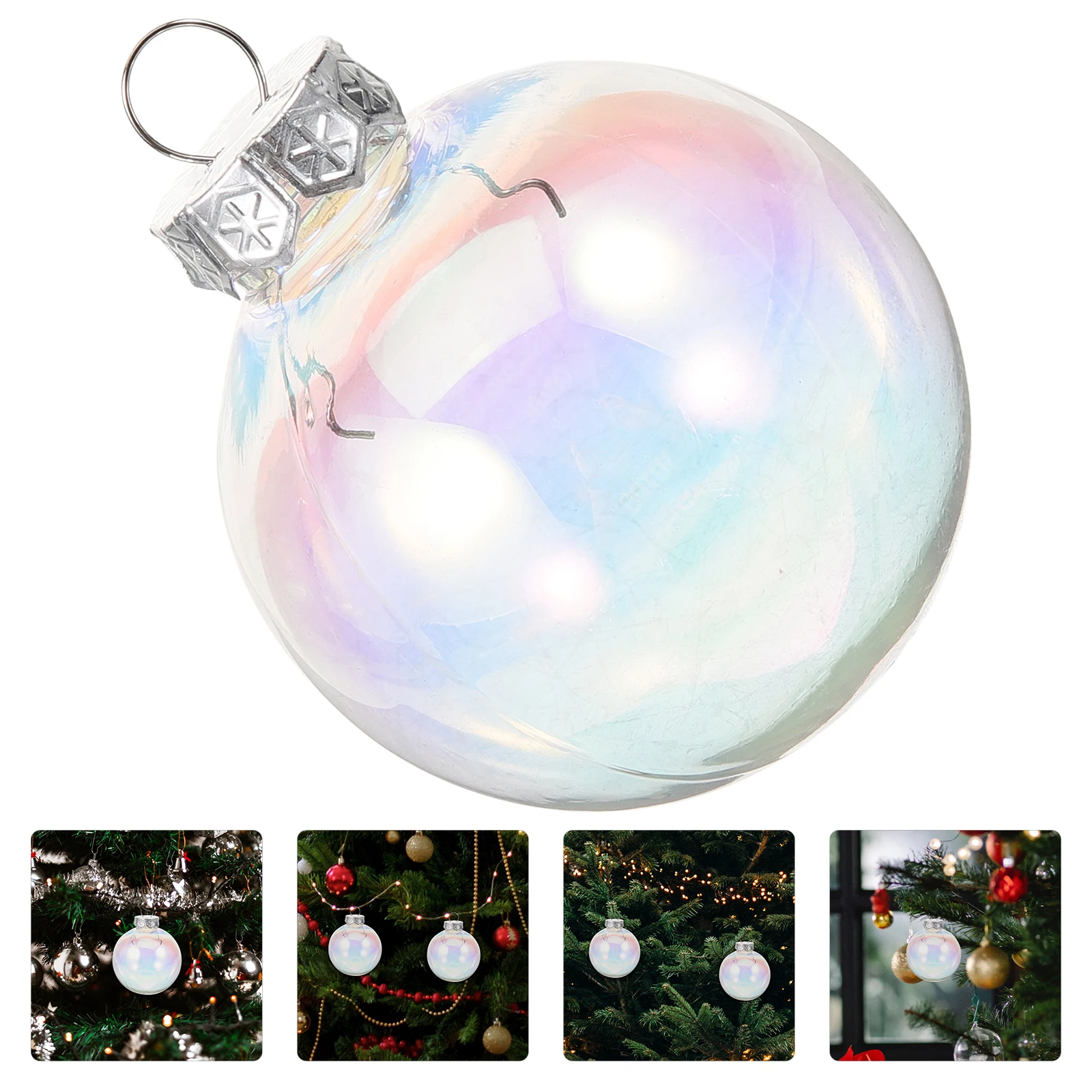 

10Pcs Christmas Decoration Transparent Pet Hollow Hanging Ornaments for Christmas Tree Party Decorations Xmas Tree Baubles