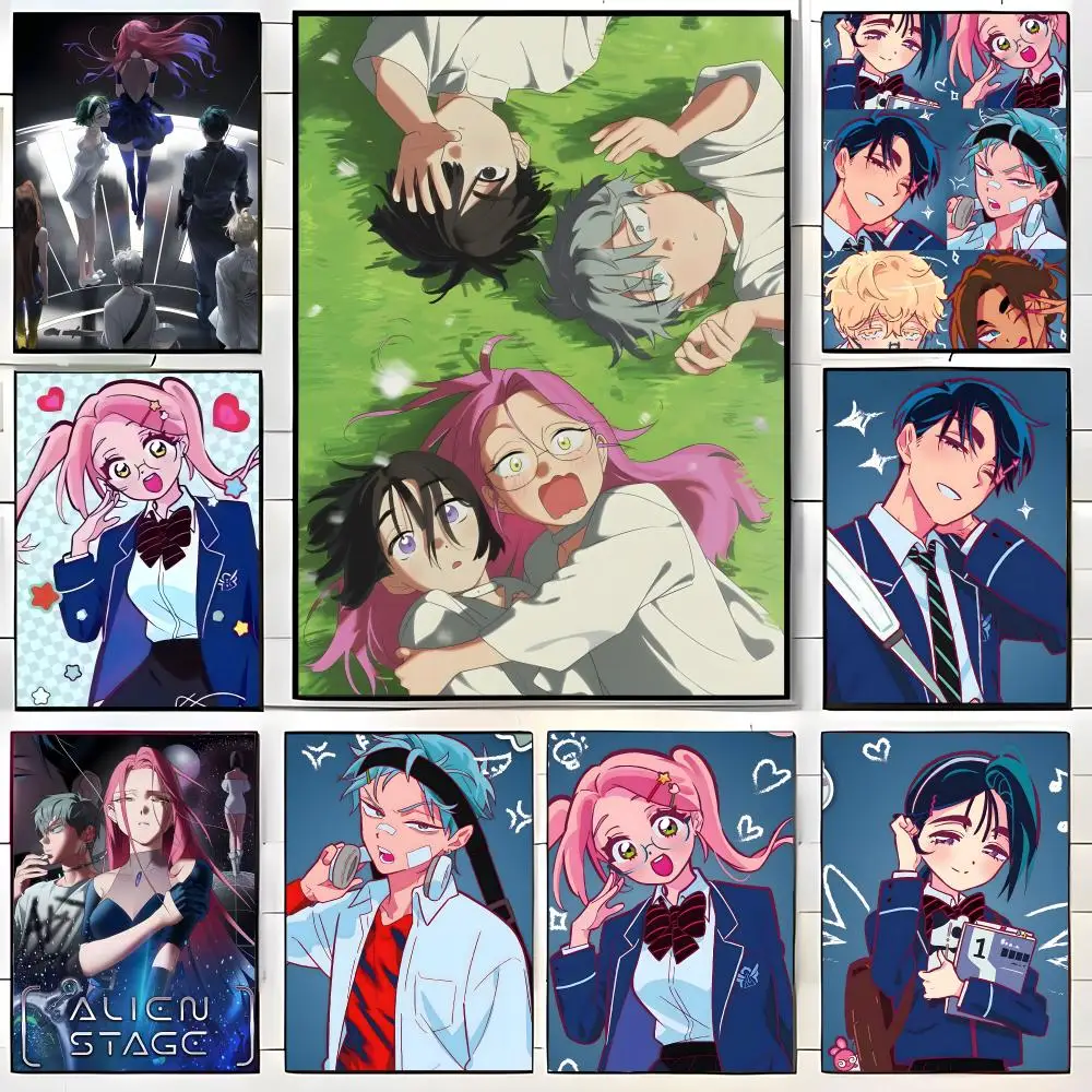 Hit Anime A-Alien Stage Poster  Self-adhesive Art Waterproof Paper Sticker Coffee House Bar Room Wall Decor