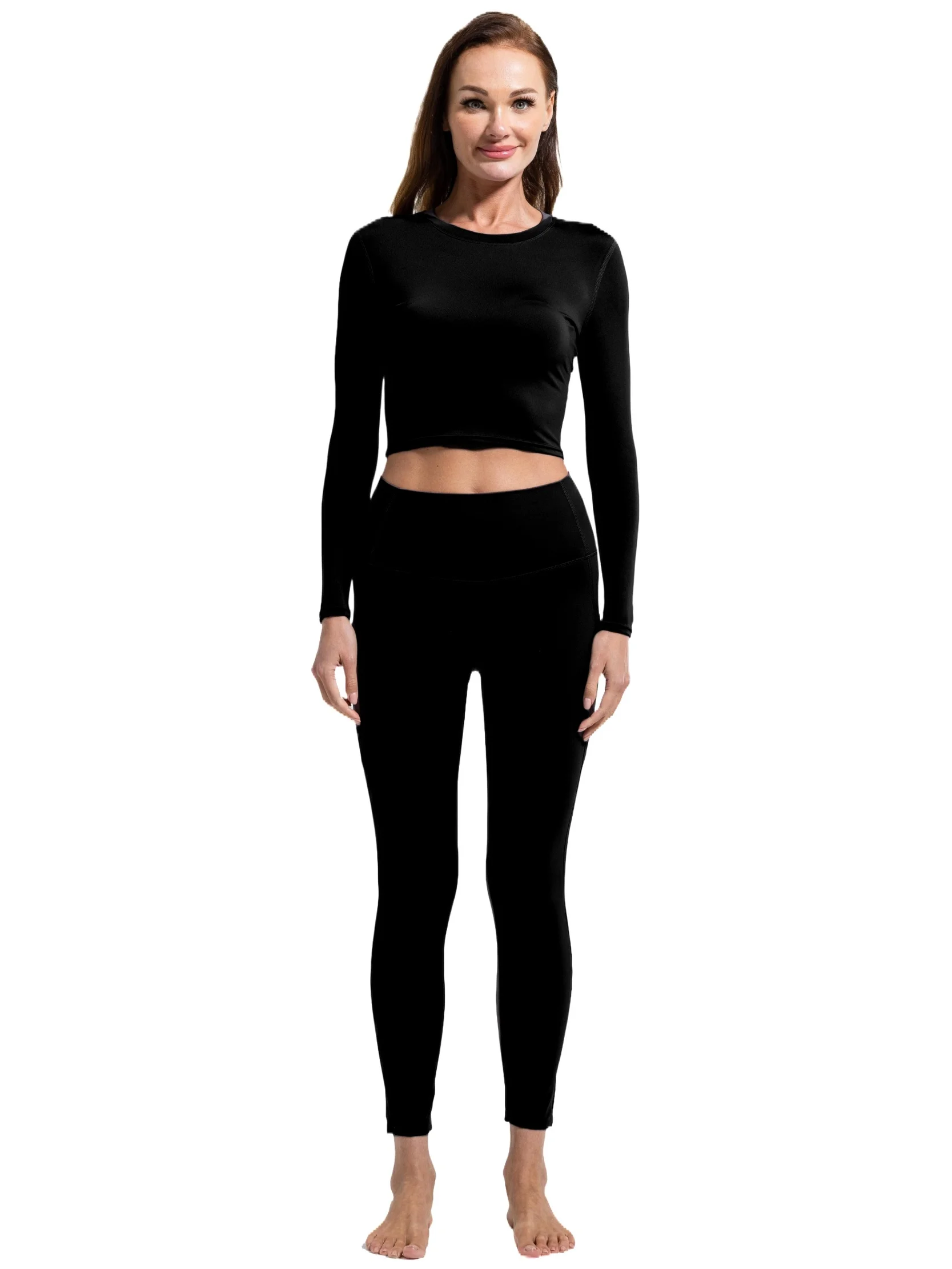 

2 Pieces Yoga Sports Set Women Quick-Drying Gym Set Women Running Workout Long Sleeve Sports Shirt Yoga Clothing
