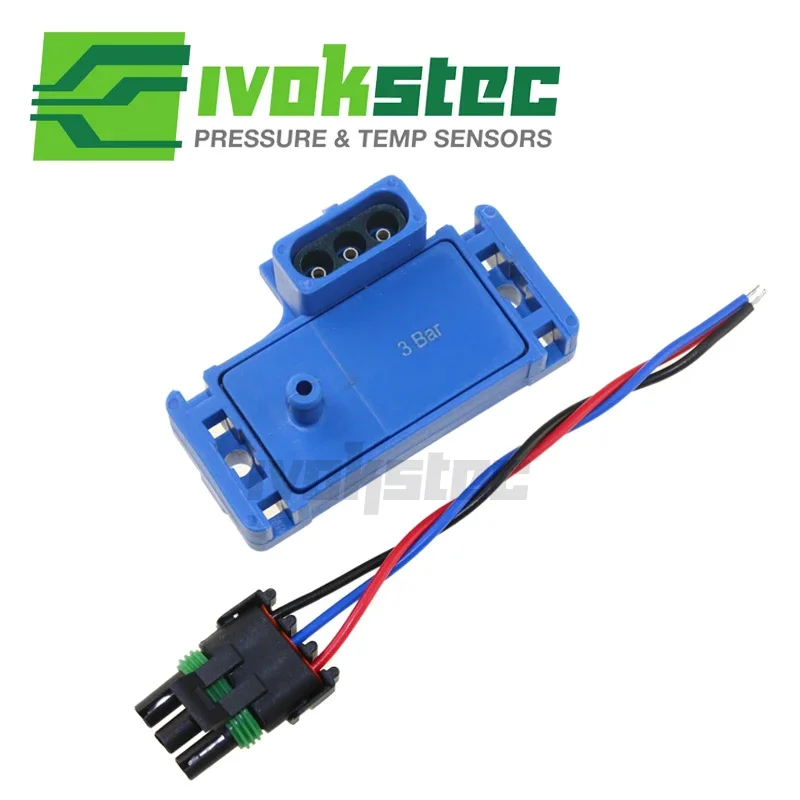 16070629 23528418 3 BAR (3Bar) Sensor Turbo Boost Pressure For Detroit Diesel Series 60 With Connector Plug Pigtail