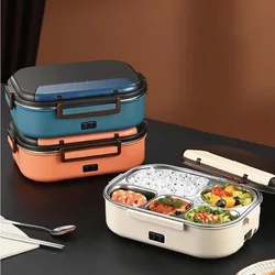 12V/220V Home Electric Lunch Box Portable 304 Stainless Steel Quick Food Heating Bento Lunch Box Car Keep Warm Lunch Box 1200ml