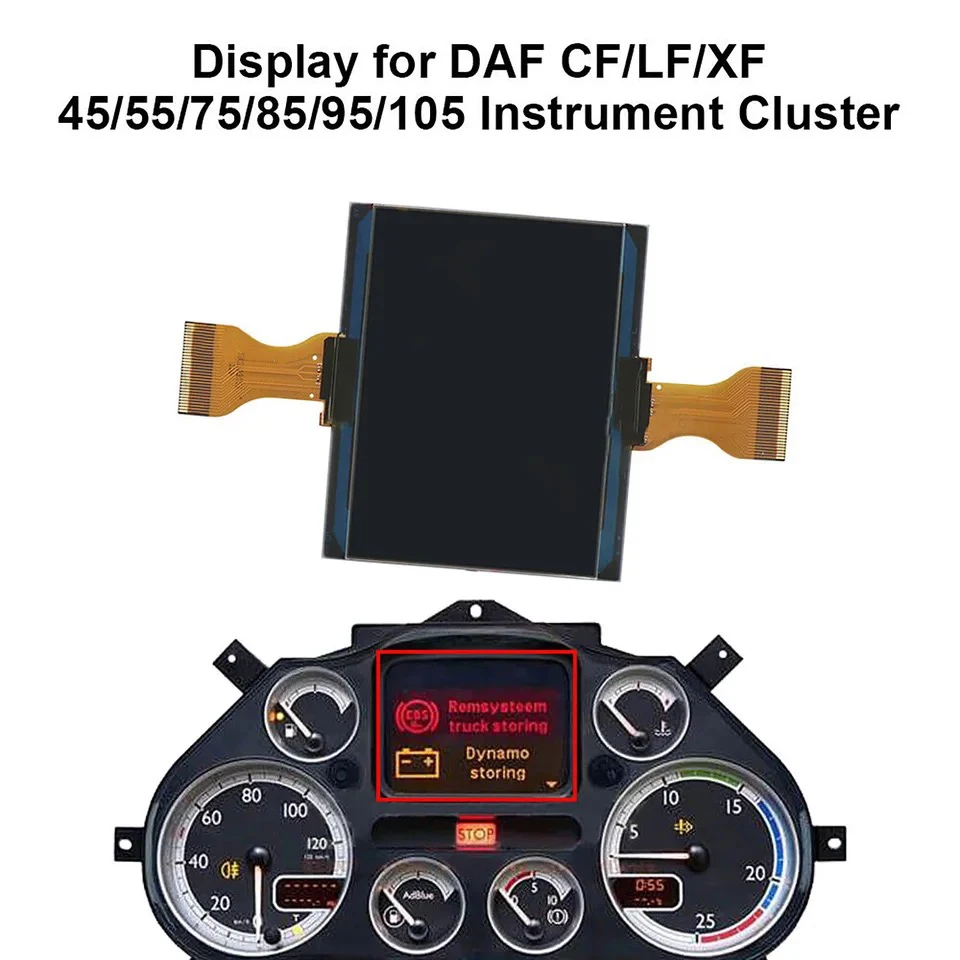 

For DAF XF/CF/LF 45/55/75/85 /95/105 LCD Screen Display Temsa MD7 Plus/MD9 Display Car Dashboard Instrument Cluster Screen