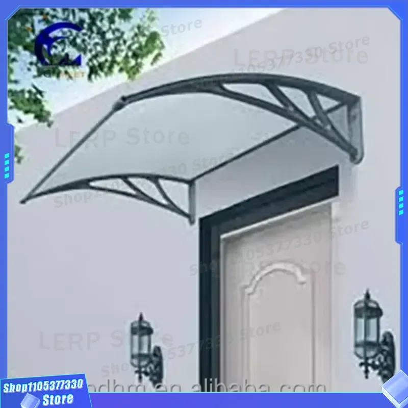 Durable Polycarbonate Door Awning Aluminum Frame Decorative Window Canopy Outdoor Sun Shade Protection Roof Cover for Home