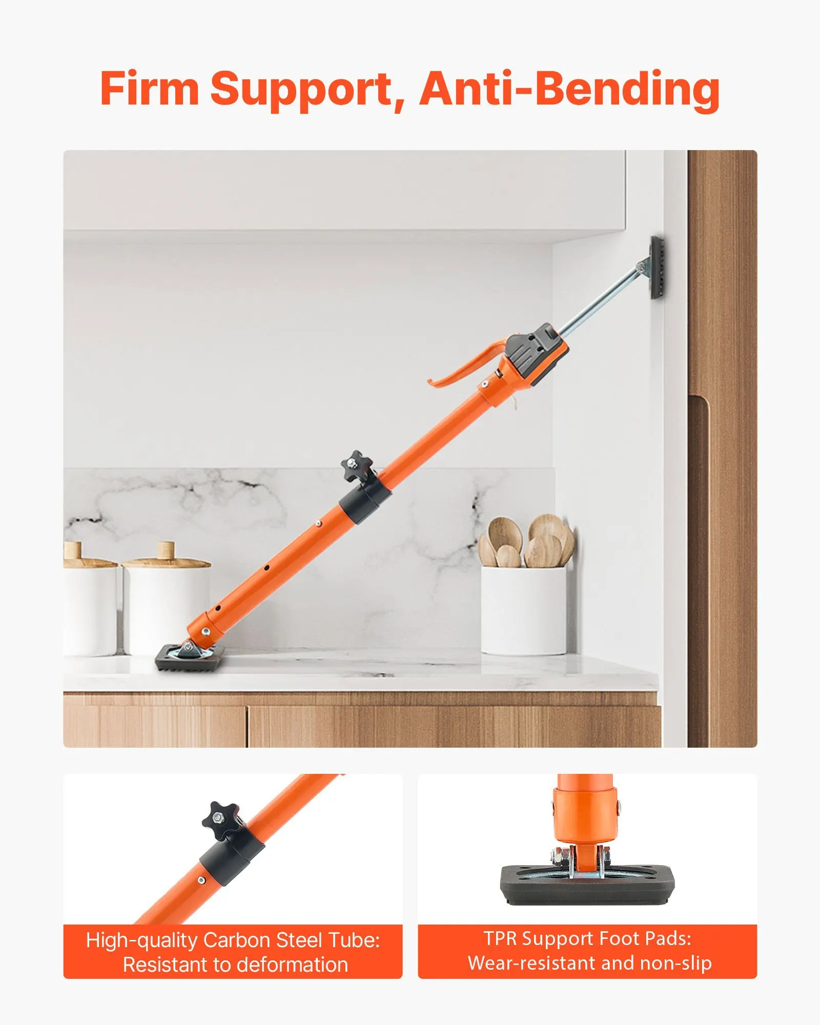 

Опорная стойка для шкафа, 2 шт., 18.9-29.5 дюймов, стальная телескопическая быстрозажимная опорная штанга, регулируемая система «третья рука» до 220 фунтов