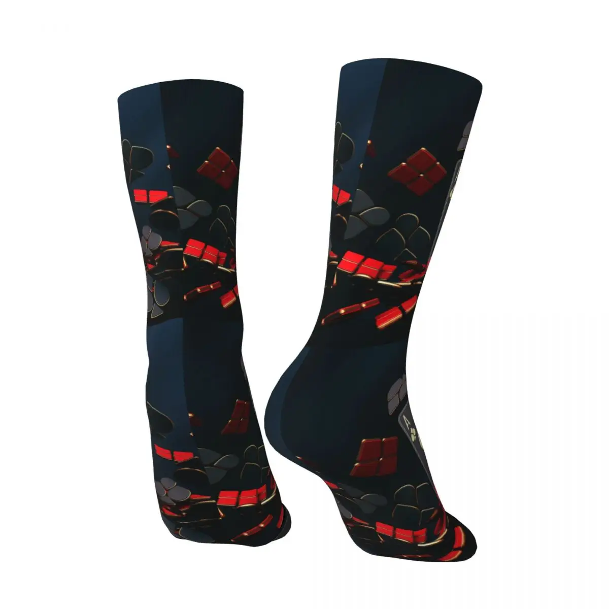 Calcetines de poliéster con estampado para hombre, dados de póker