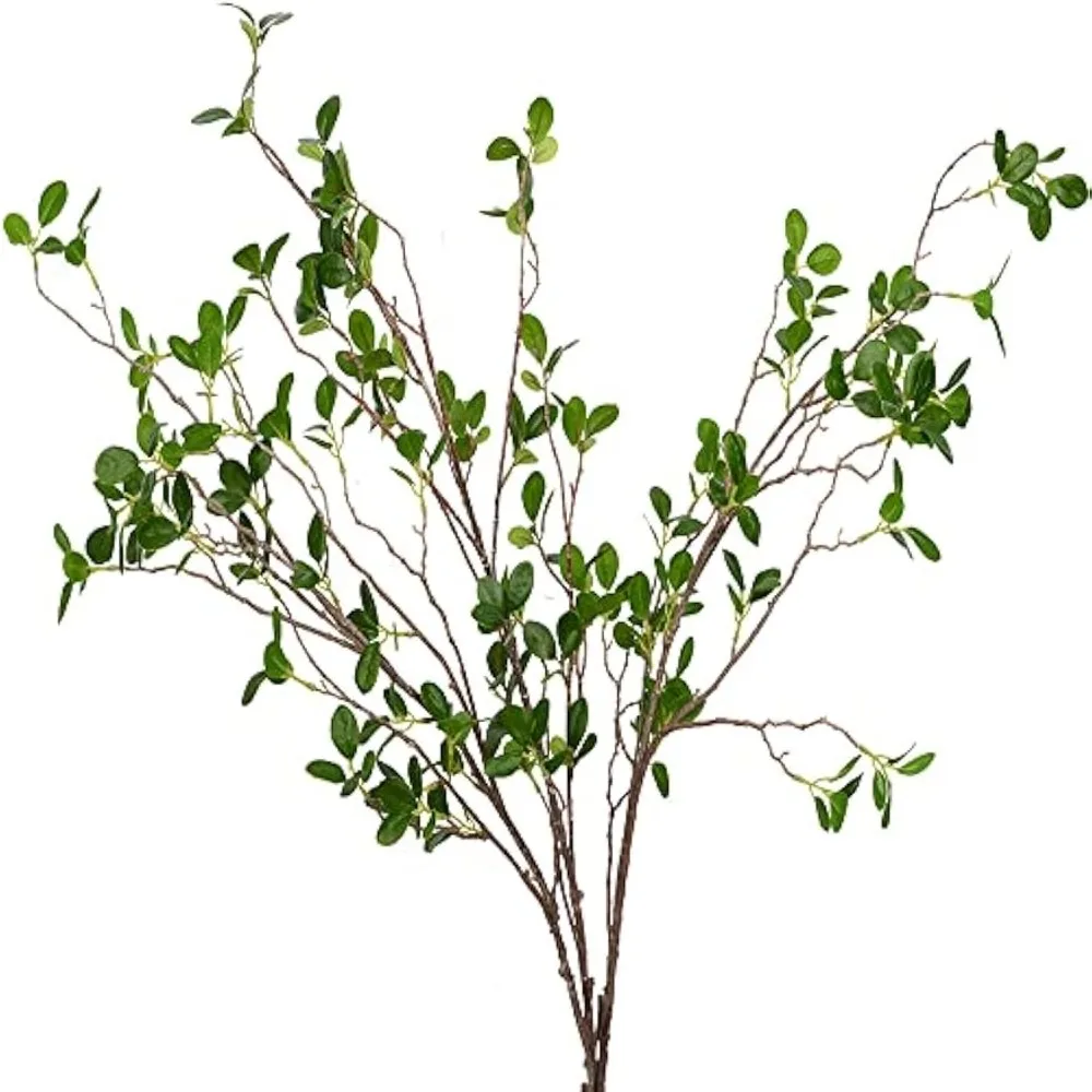 

3pcs Artificial Branches Plants Greenery Stems Faux Branches for Vase Plant Artificial Eucalytus Branches Fake Ficus Twig