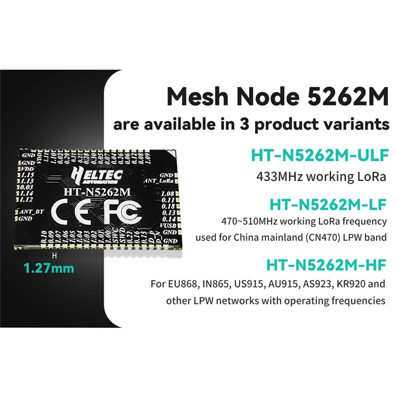 A34M-H ELTEC AUTOMATION HT-N5262M Meshtastic Tracker Mesh Node Lorawan NRF52840 SX1262 Lora BLE لـ Arduino Low Power IOT،