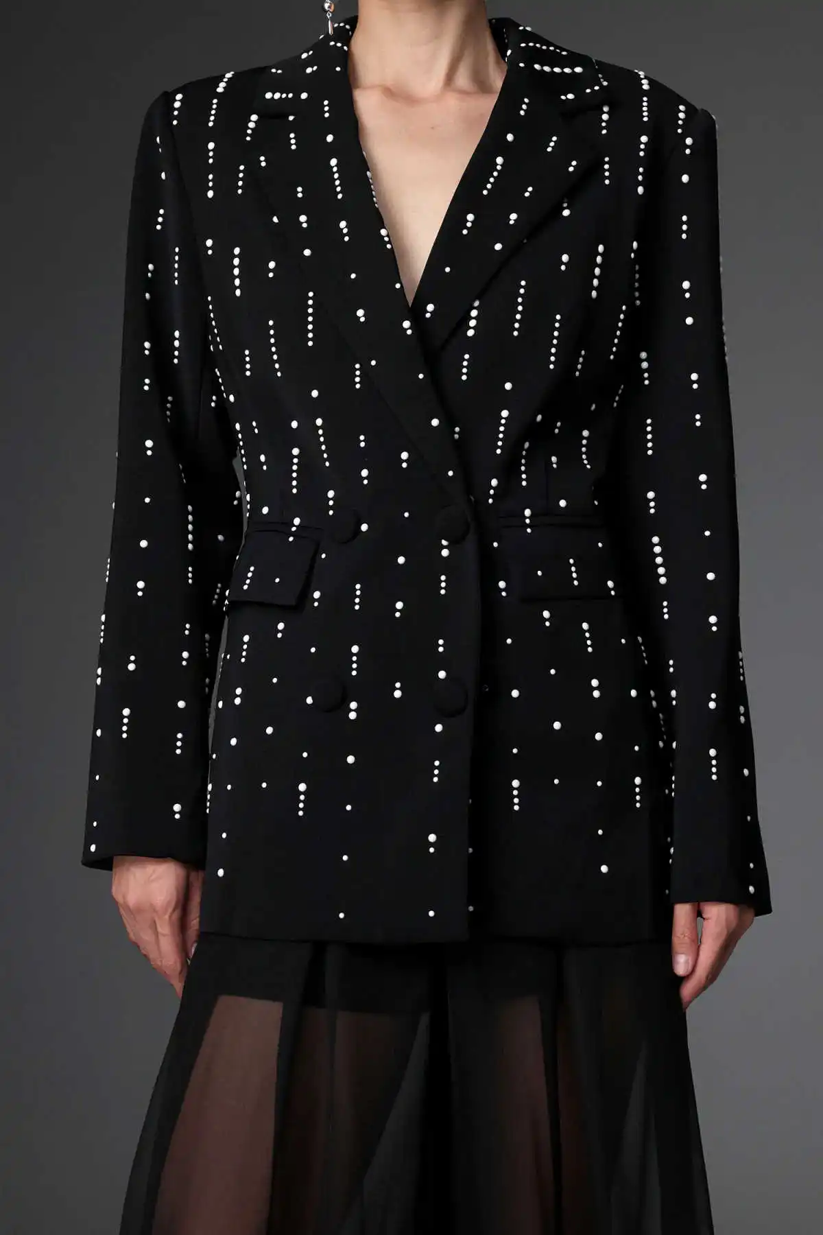 Luxury Women's Suit 1 Piece Jacket Beads Crystal Double Breasted Notch Lapel Formal Occasion Banquet Party Blazer Customized