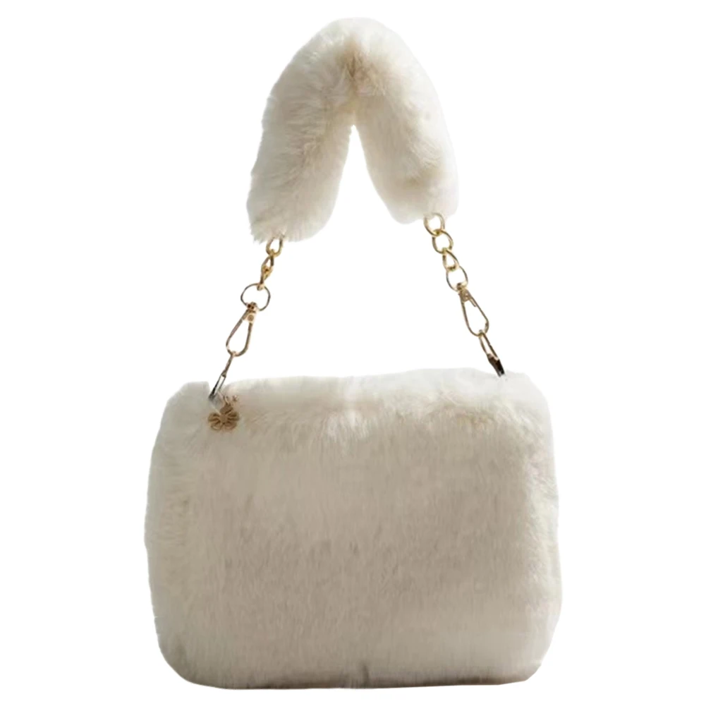 Women Fuzzy Crossbody Bag Casual Furry Satchel Bag Versatile Fluffy Shoulder Bag Soft Cute Fall Winter Female Purse