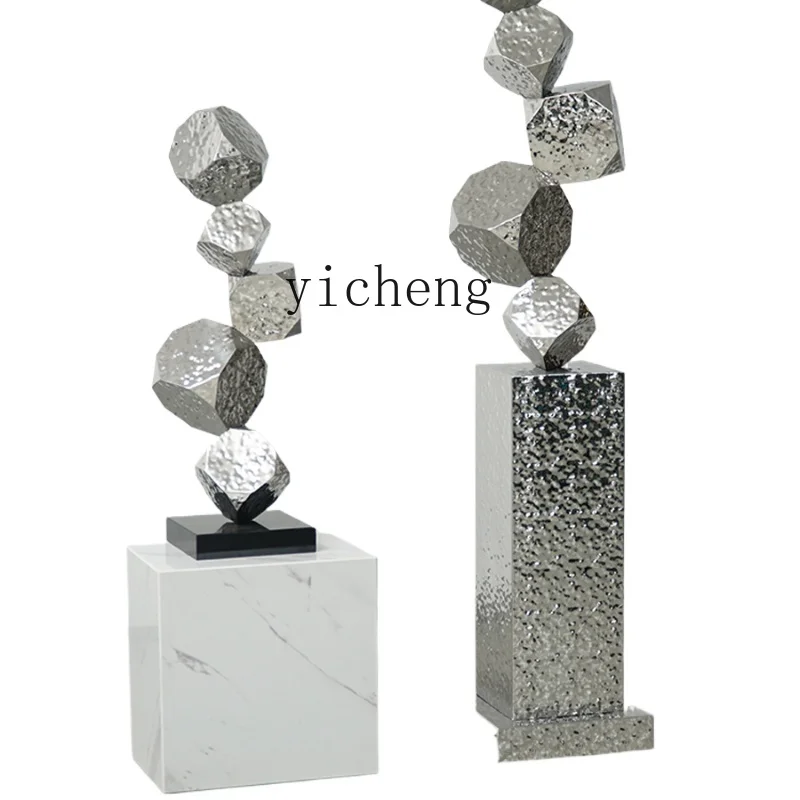 

Zc Simple Stainless Steel Floor Sculpture Hotel Model Room Decoration High-End Soft Decoration