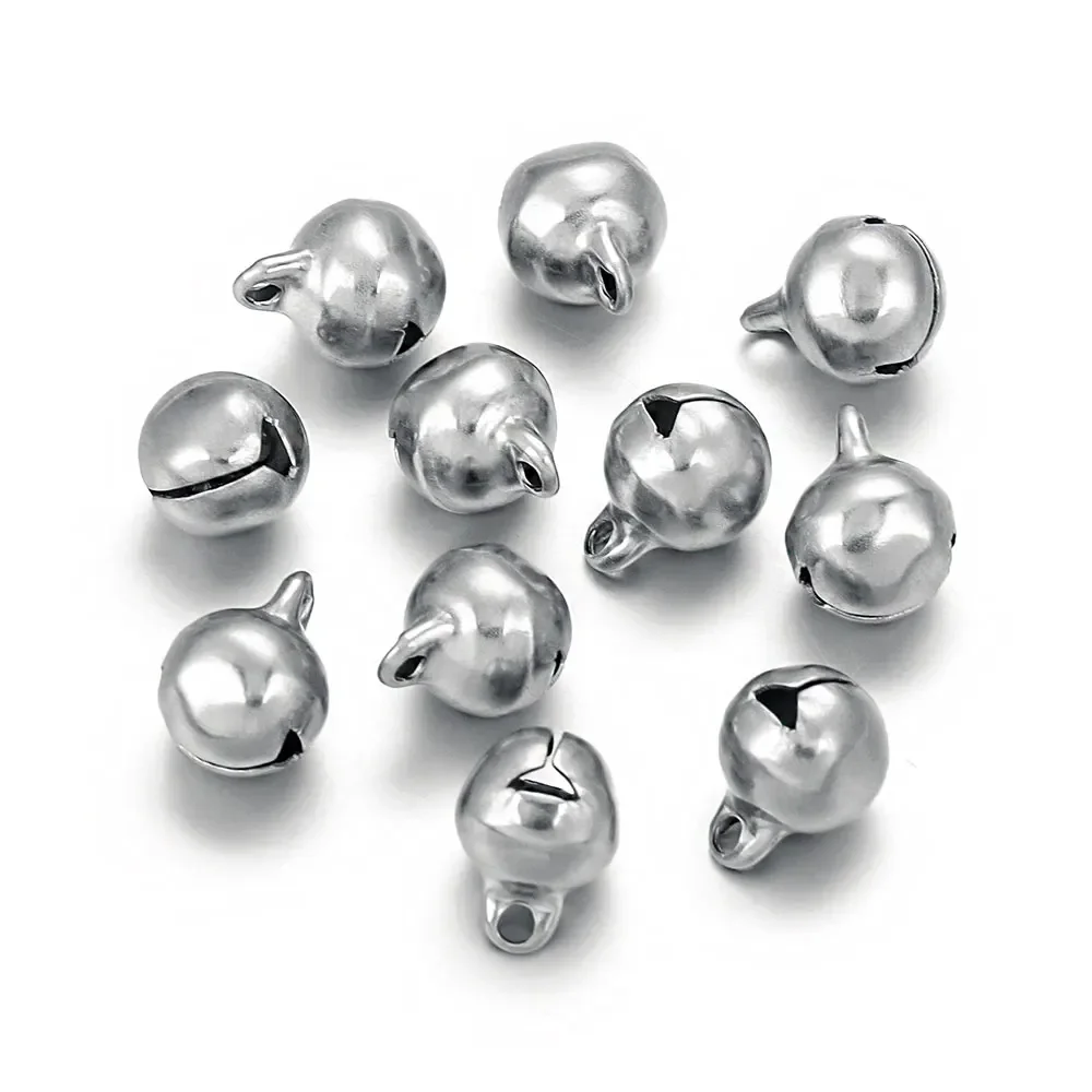 20pcs Stainless Steel Bell Pendant Christmas Ornaments for DIY Jewellery Making Supplies Material Charms Bulk Items Wholesale