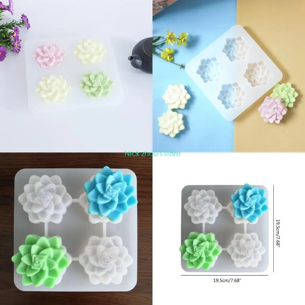 

E15E Succulents Plant Epoxy Resin Mold Handmade DIY Craft Plaster Soap Silicone Mould