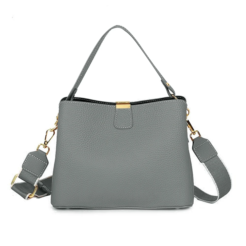 Zency prawdziwej skóry damska torba na ramię typu shopper torebka o dużej pojemności wysokiej jakości Crossbody trójwarstwowe kieszenie dla osób dojeżdżających do pracy — zdjęcie 2