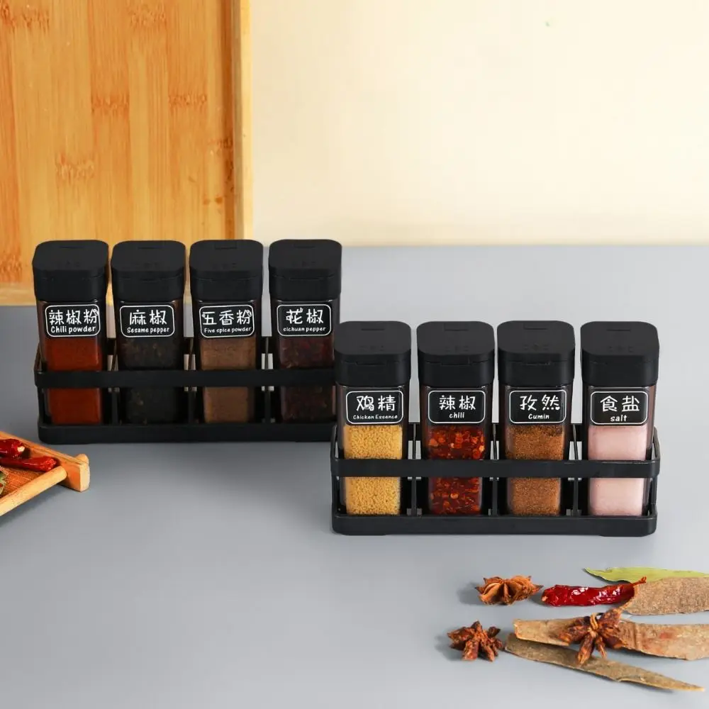 

8Pcs Sealed Spice Storage Bottle Transparent Moisture-proof Seasoning Jars Set Space Saver Portable Spice Storage Container