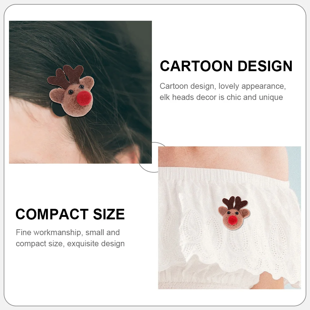 

12 Pcs Elk Decoration Creative Ornaments Halloween Wool Felt Hanging Diy Heads for Crafting