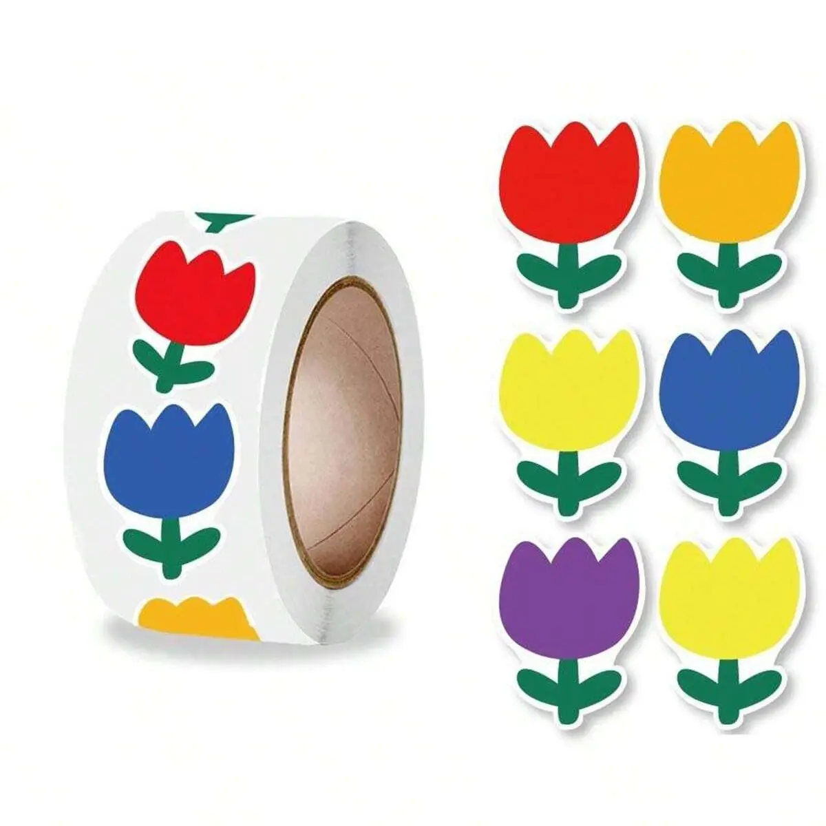 100-500Pcs/roll Little Red Flower Reward Stickers for Students and Teachers Cartoon Cute Scrapbooking Stickers