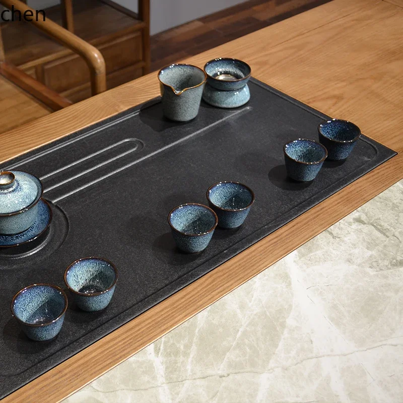solid wood tea table and chair combination rock slab splicing reception Kung Fu tea table