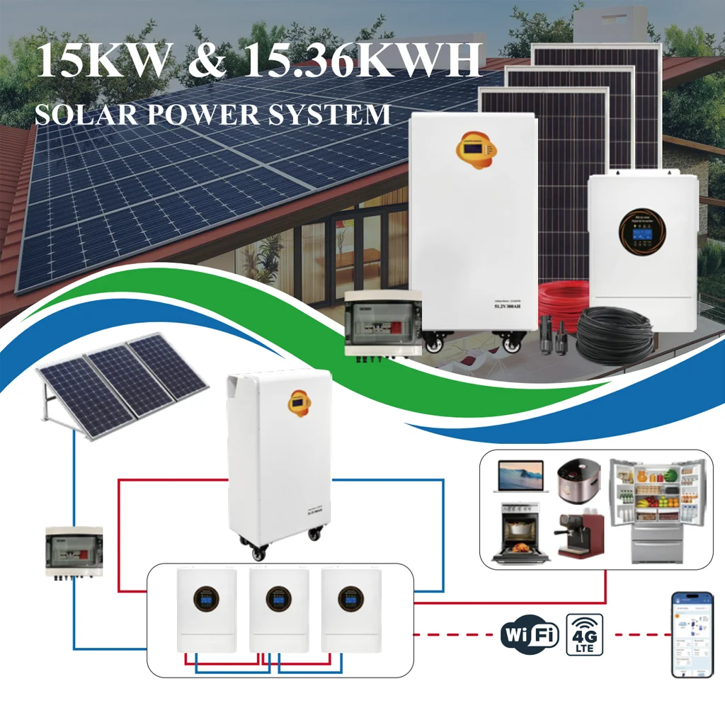 Roof Mounted ’Household Solar Power Systems Monocrystalline/Polycrystalline Silicon Panels ‘MPPT Lithium Ion 10kW Capacity