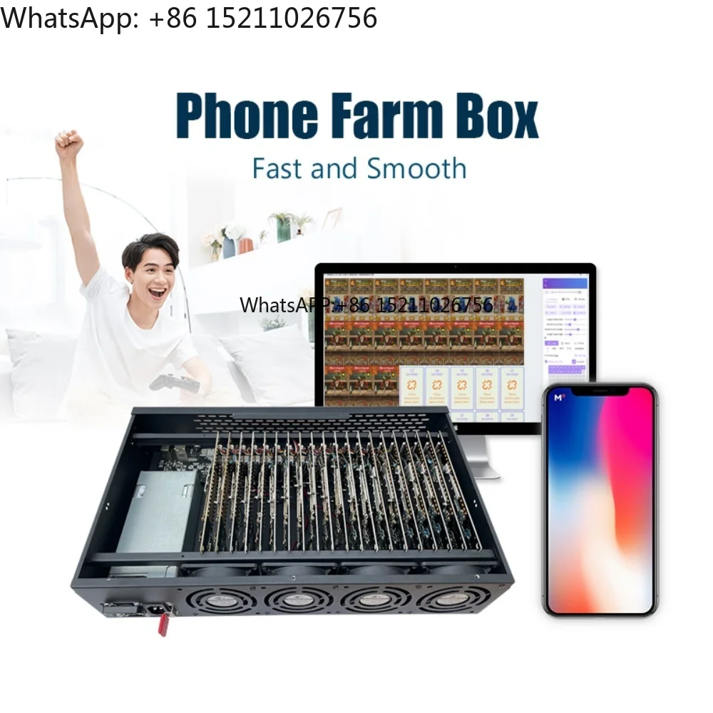Hot Sale Phone Farm 20 Mobile Phone Motherboards Click Farm System For Bot Farming & Social Media Management