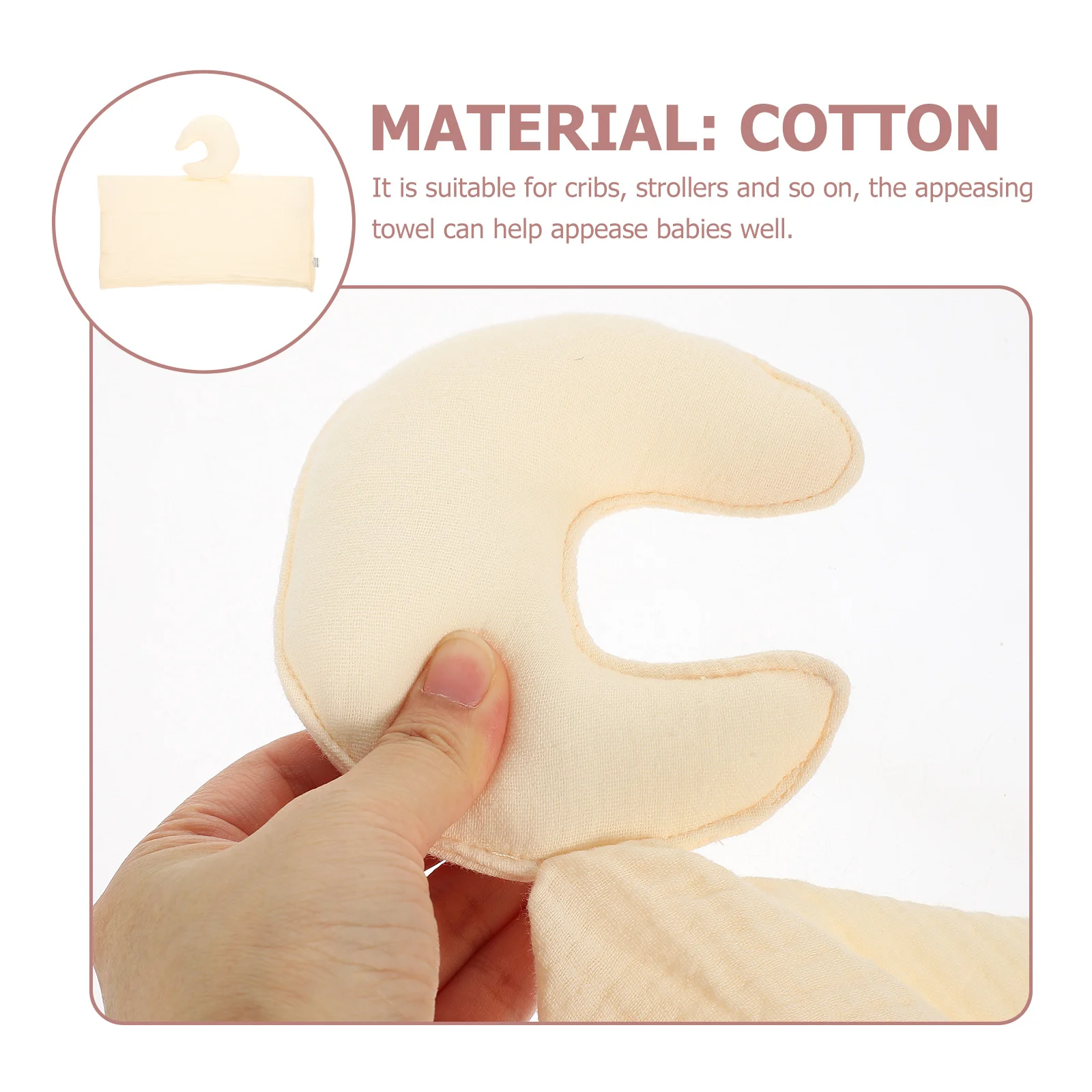 

Baby Biting Security Blanket Moon-Shaped Design Safe Non-Toxic Fabric Newborn Comfort Towel Soothing Sleep Helper Infant Snuggle