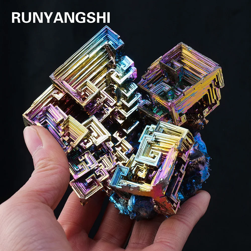 Natural Metal Stone Quartz Colored Bismuth Crystal Bismuth Pyramid Irregular Mineral Specimen Healing Gemstone Home Decoration