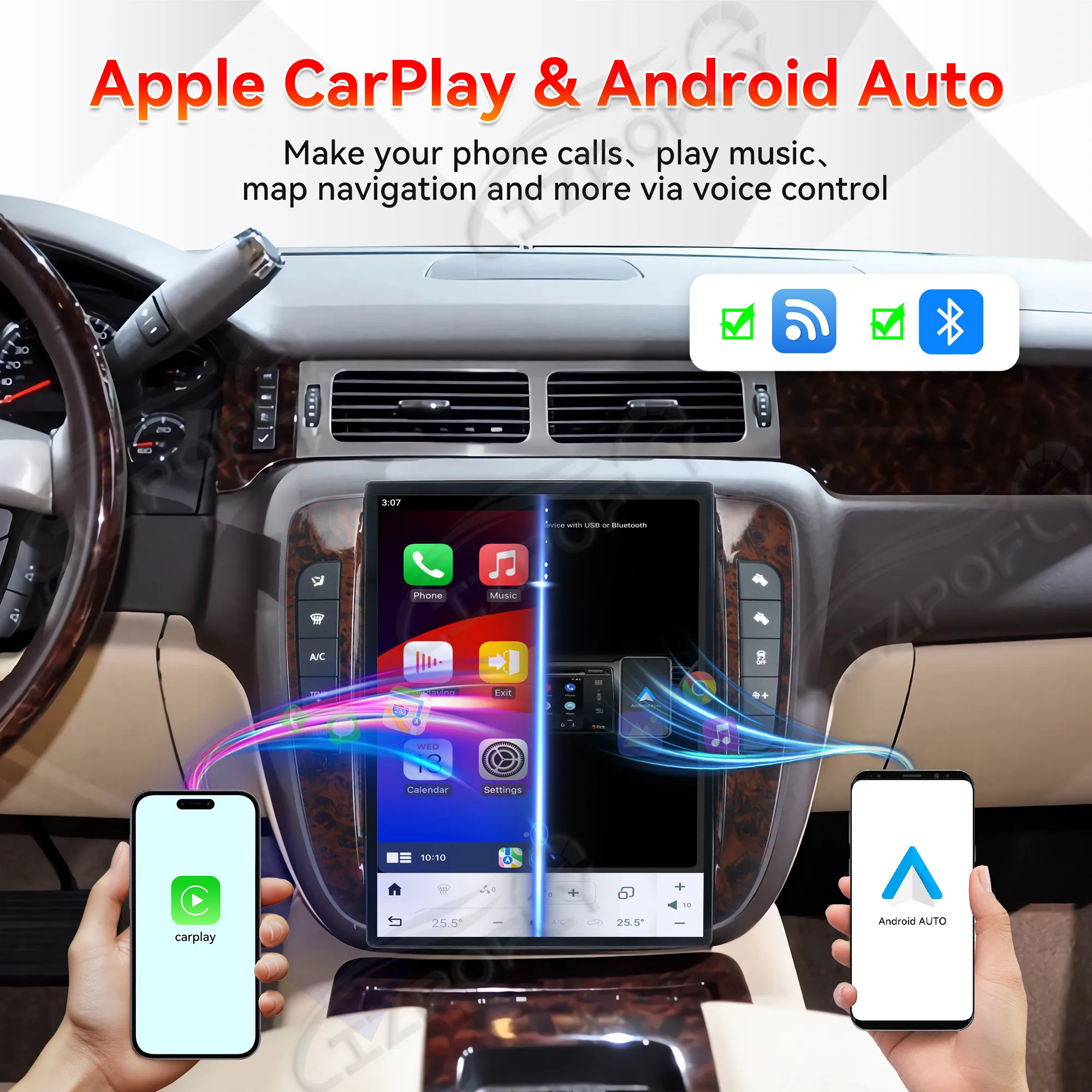

13,8-дюймовый экран Android 13, автомобильное радио для GMC yukon 2007-2013, мультимедийный видеоплеер, стерео, авто GPS, Navi DSP Carplay Audio