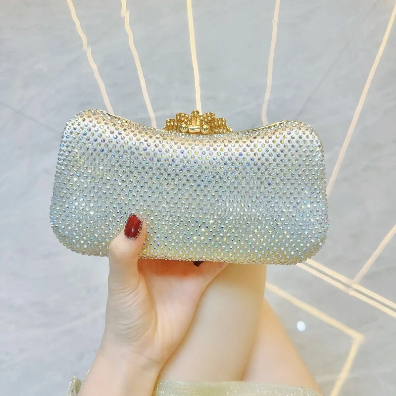 موضة جديدة فاخرة مأدبة حقيبة الماس مطعمة حقيبة يد شيونغسام كامل الماس المشاهير مأدبة حقيبة كتف واحدة حقيبة كروسبودي
