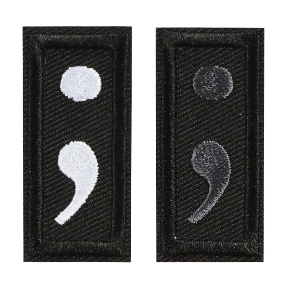 

1Pair Semi Colon Patch TINY Gap Filler for Mental Awareness and Solidarity