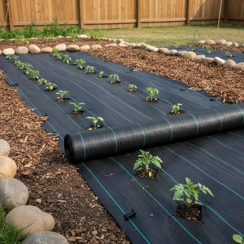 

Agriculture Ground Cover 4ft x 100ft For Landscaping Gardening Underlayment 5.8 OZ High Density Woven Geotextile Fabric Black Heavy Duty Landscape Material
