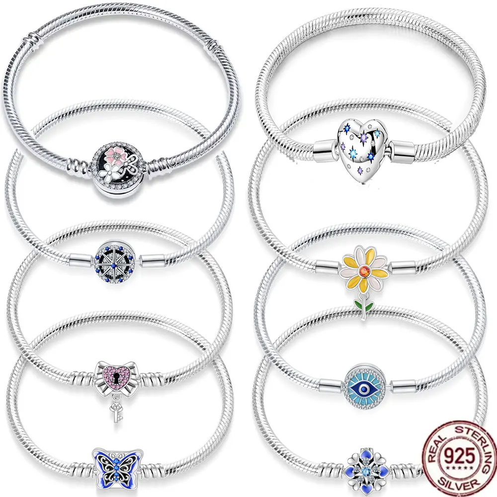 

New design blue butterfly bracelet, suitable for original 925 silver DIY bracelet, women's fashionable and exquisite jewelry