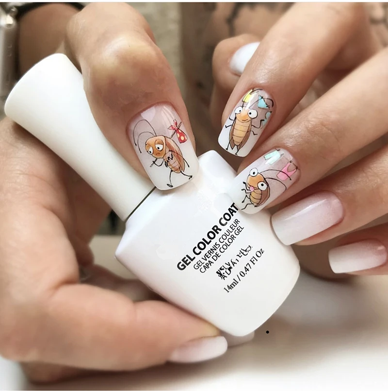 3d Nail art Stickers Cute White Sheeps Pink Flowers Balloons Crickets Decals For Nail Decorations Manicures Beauty