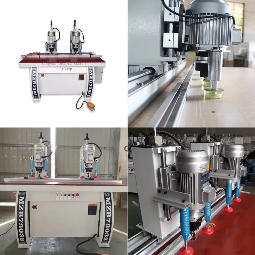 Professional Factory Direct Double Head Drilling Woodworking Machine 220v Motor Drilling Wood Machine Applicable Cabinet