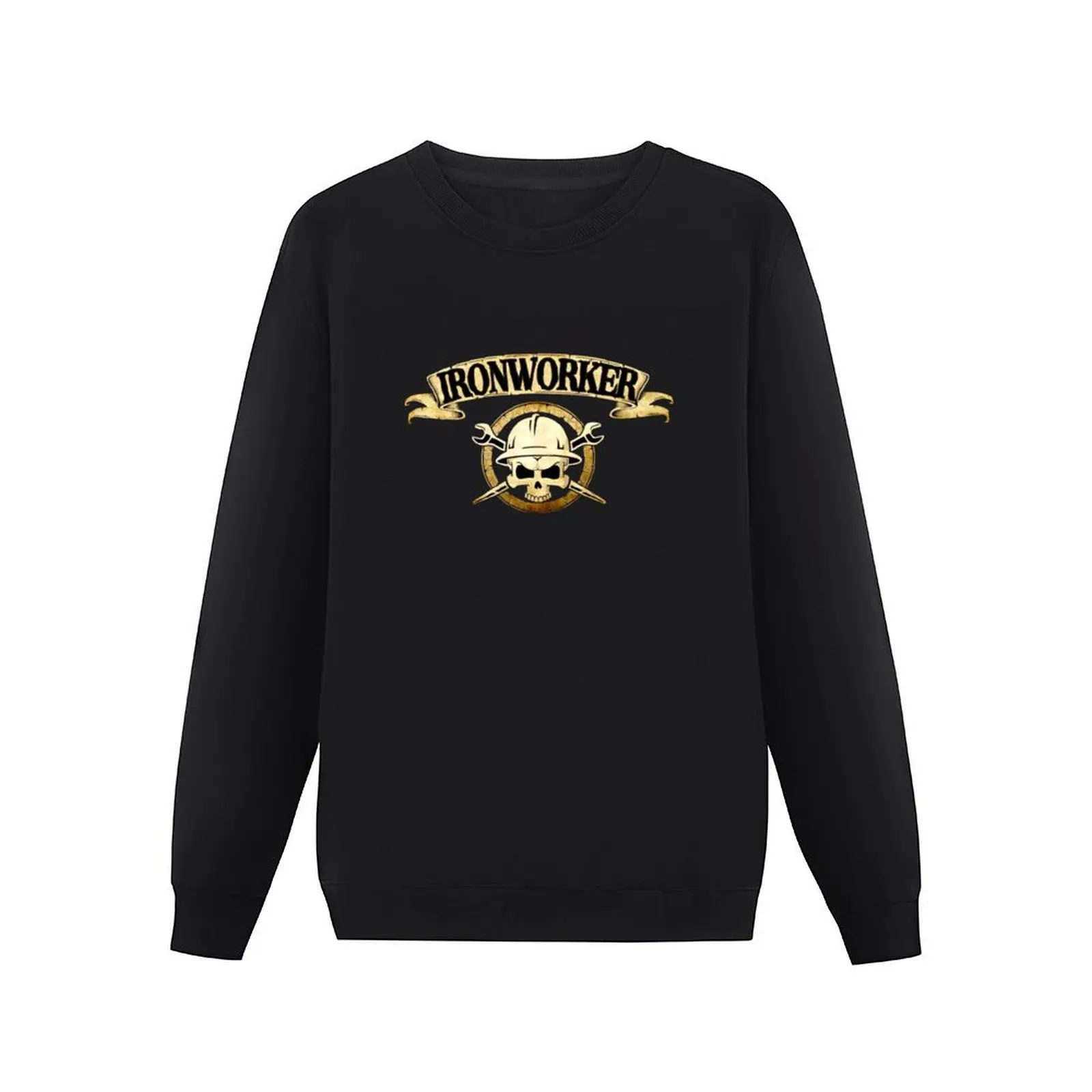 Ironworker Skull Crossbones Badge Pullover Hoodie anime clothing tracksuit men winter clothes sweatshirts men