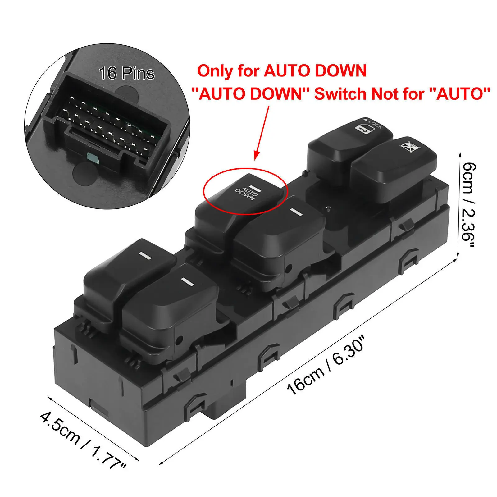 Left Master Power Window Door Switch for Hyundai Tucson 93570-2S150 2010-2015