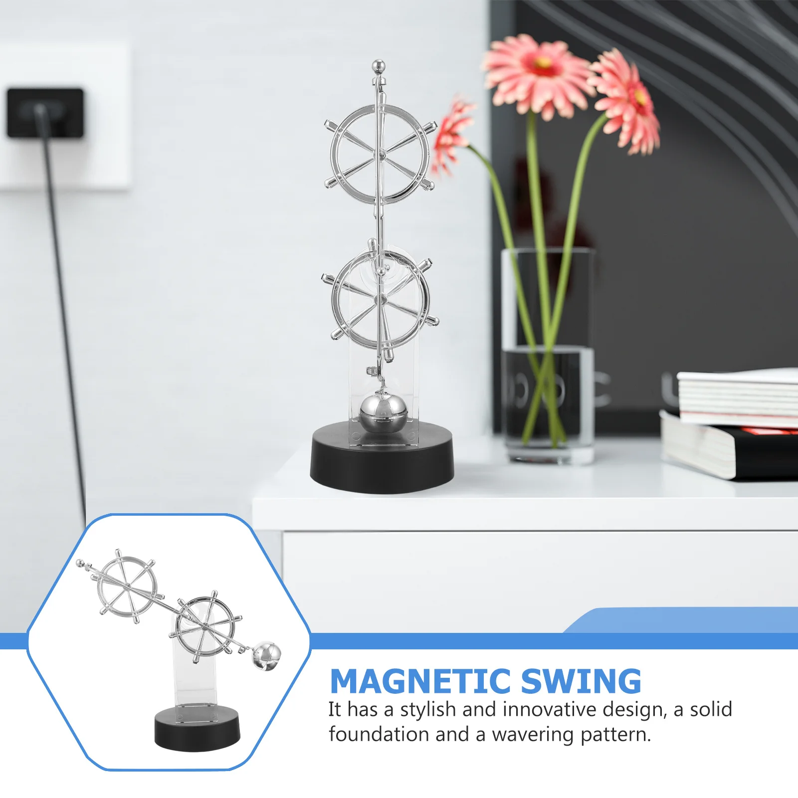 

1pc Perpetual Motion Instrument Desktop Decoration Science For Home Office Desk Adornment Physical Balance Ball Gift