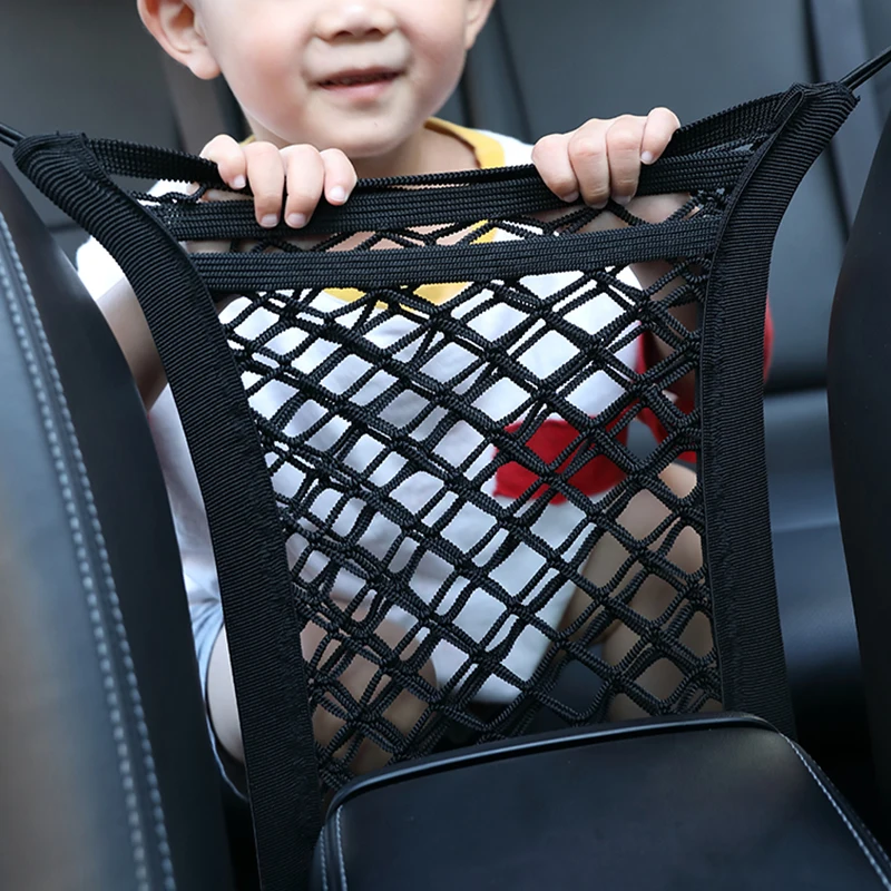 Car Interior Trunk Seat Back Elastic Mesh Net Car Back Rear Trunk Seat Elastic String Net Storage Bag Auto Interior Accessories