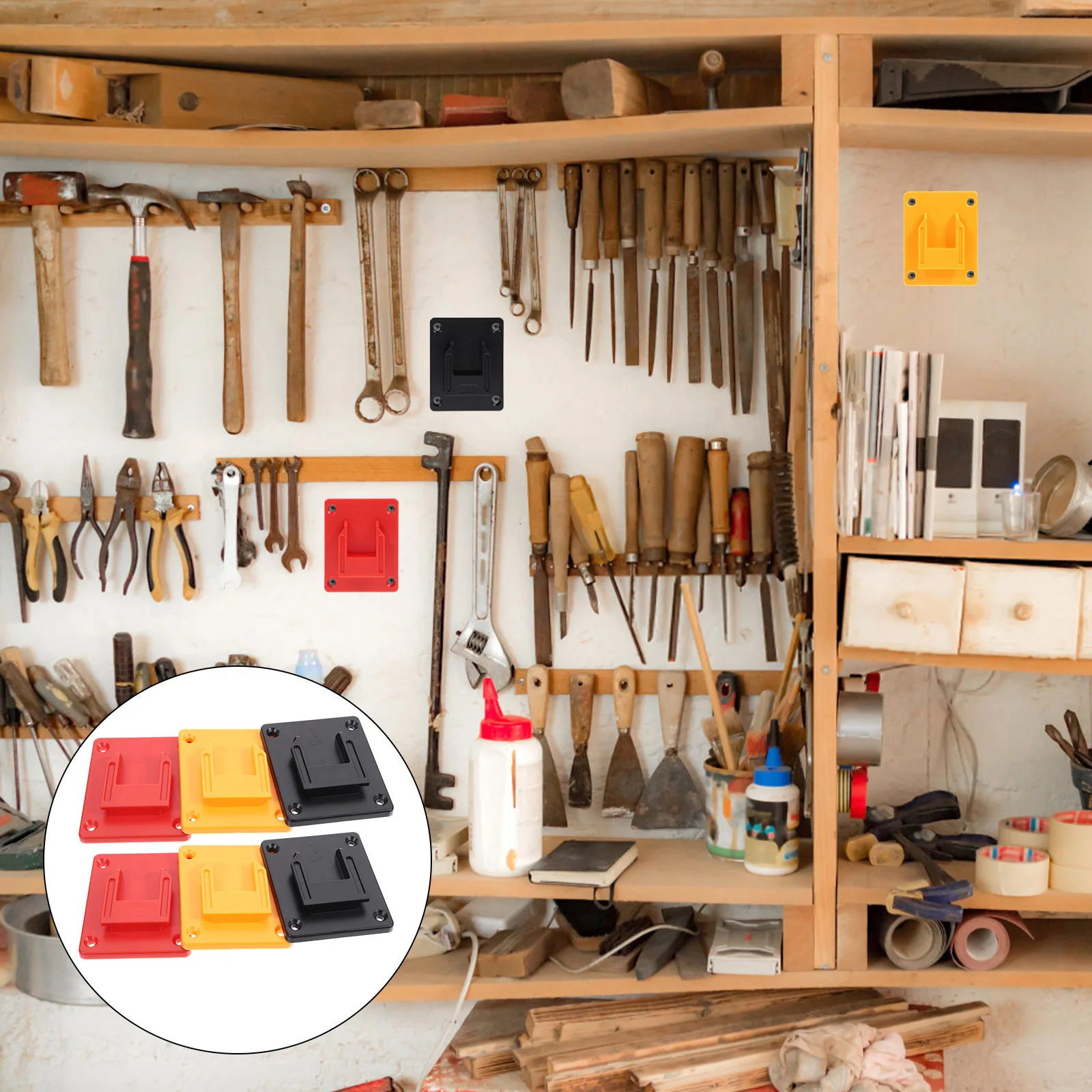 

6Pcs Electric Tool Wall Mount 14.4V-18V Drill Holder Durable Compact Design Storage Rack Electric Tool Storage Holder