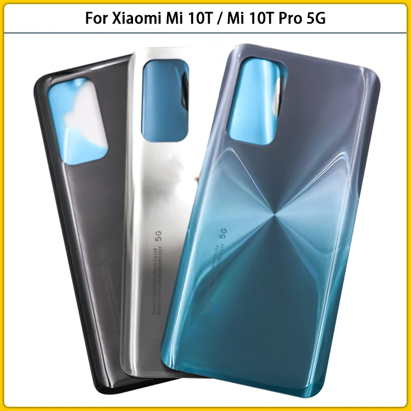 New For Xiaomi Mi 10T Pro 5G Battery Back Cover 3D Glass Panel Rear Door Mi10T Housing Case Glass With Adhesive Replace