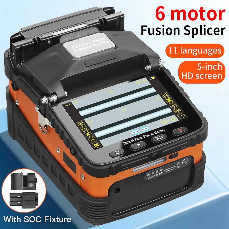 

COMPTYCO AI-5 Pro Automatic Optical Fiber Fusion Splicer 6 Motors Fiber Core Splicing Machine Fiber Optic Heat Fusion Machine