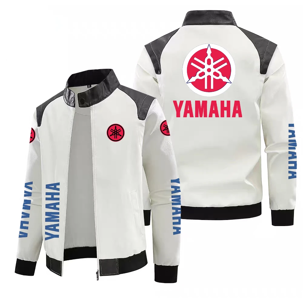 Men's PU Leather Motorcycle Logo Jacket, Windproof, Waterproof, Warm, Luxury, High-end, Racing - view 4
